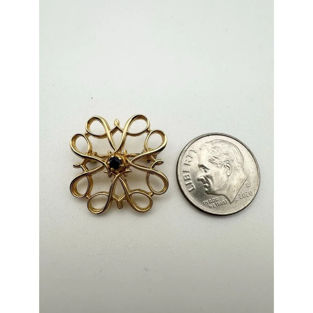 Vintage Avon 10k Gold Filled Sapphire Pin Brooch